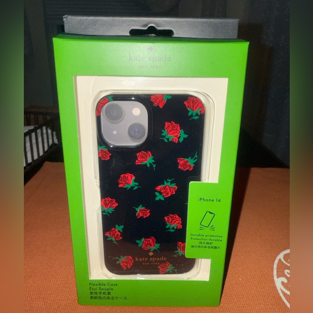 kate spade Black and Red Rose Phone Case